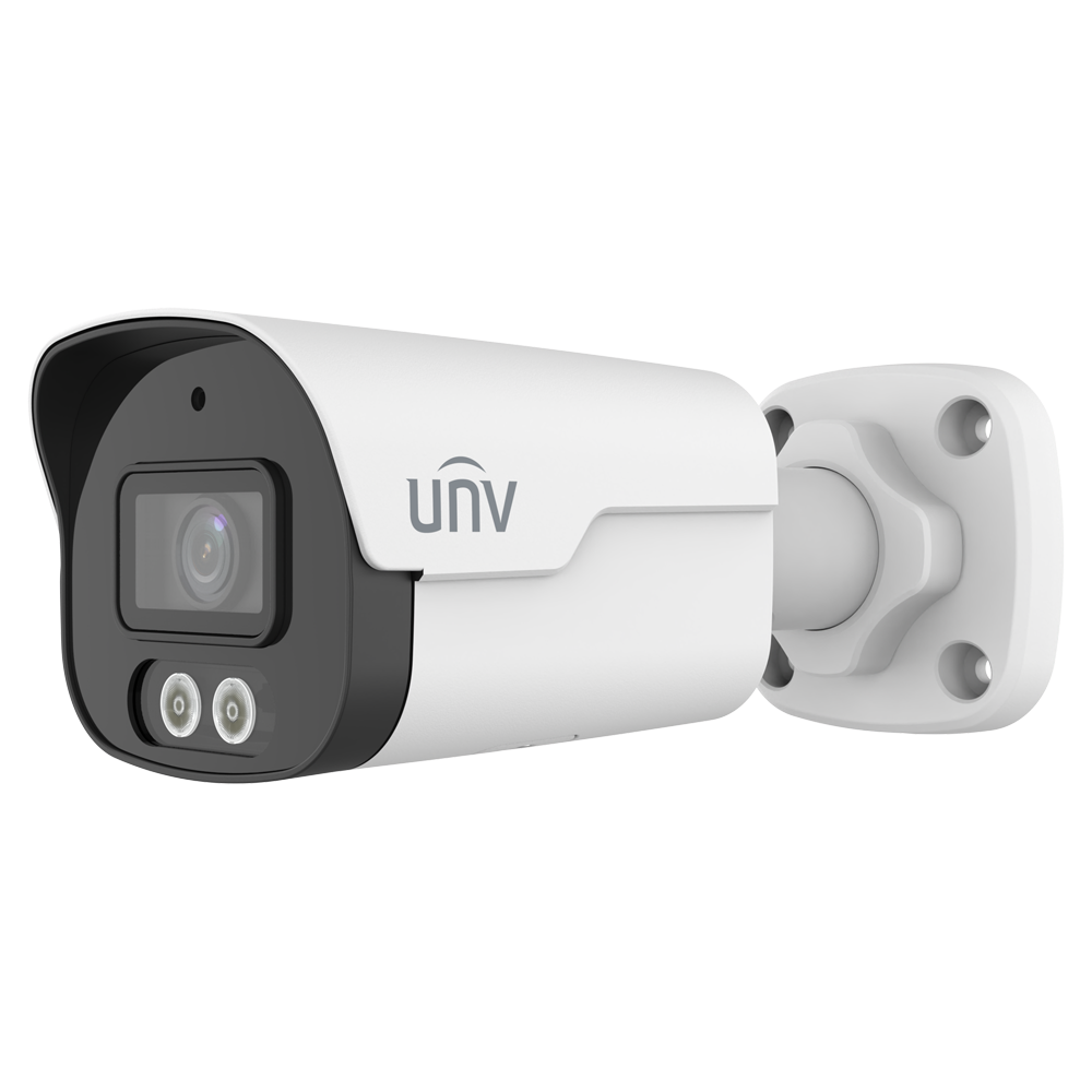 UNIVIEW UV-IPC2124SB-ADF28KM-DL-I1 - Cámara Bullet IP Uniview - Gama Prime - 4 MP | Lente 2.8 mm | microSD 512 GB - IR 40 m | Luz Blanca 40 m | WDR 120 dB - Wise-ISP | Conteo de personas - PoE | UMD | SIP | IP67 - Reset | Micrófono