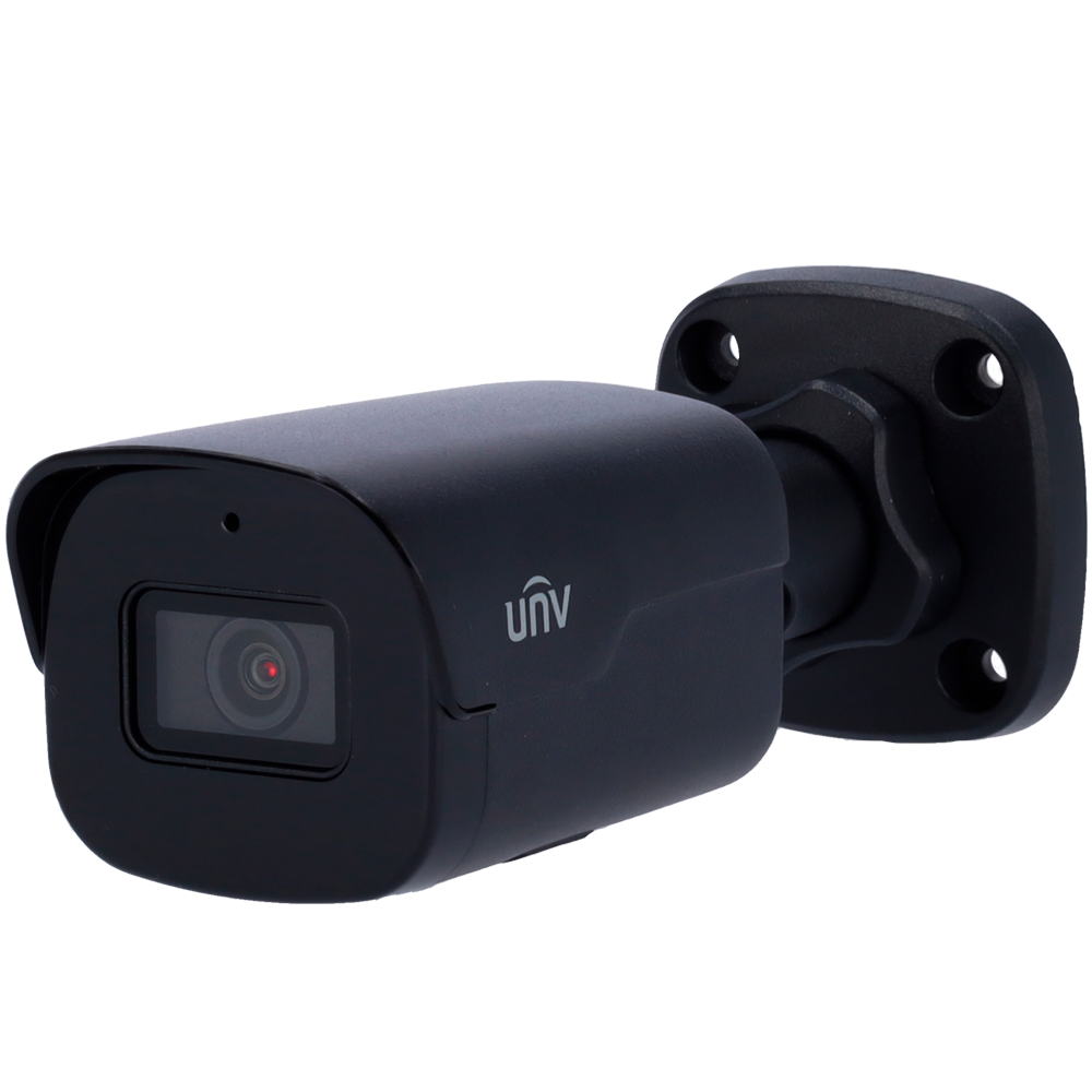 UNIVIEW UV-IPC2124SB-ADF28KM-I0-BLACK - Cámara Bullet IP Uniview - Gama Prime - 4 MP | Lente 2.8 mm | microSD 512 GB - IR 40 m | WDR 120 dB - Light Hunter | Conteo - PoE | UMD | SIP | IP67 | Color negro - Botón de reset | Micrófono incorporado - imagen 1