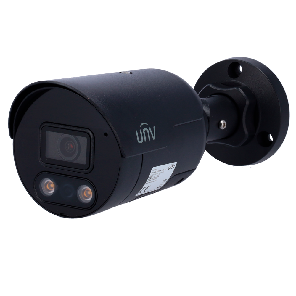 UNIVIEW UV-IPC2124SB-ADF28KMC-I1-BLACK - Cámara Bullet IP Uniview - Gama Prime - 4 MP | Lente 2.8 mm | microSD 512 GB - IR 40 m | Luz blanca 40 m | WDR 130 dB - Wise-ISP | Dual Light | Conteo - PoE | UMD | SIP | IP67 - Botón de reset | Micrófono | Altavoz - imagen 1
