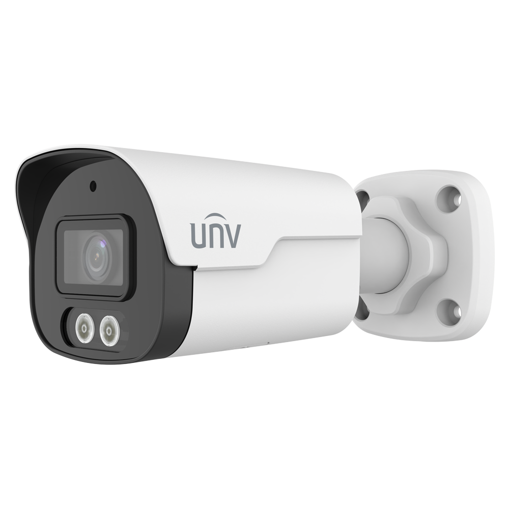 UNIVIEW UV-IPC2126SB-ADF40KM-DL-I1 - Cámara Bullet IP Uniview - Gama Prime - 6 MP | Lente 4 mm | microSD 512 GB - IR 40 m | Luz Blanca 40 m | WDR 120 dB - Wise-ISP | Conteo de personas - PoE | UMD | SIP | IP67 - Reset | Micrófono