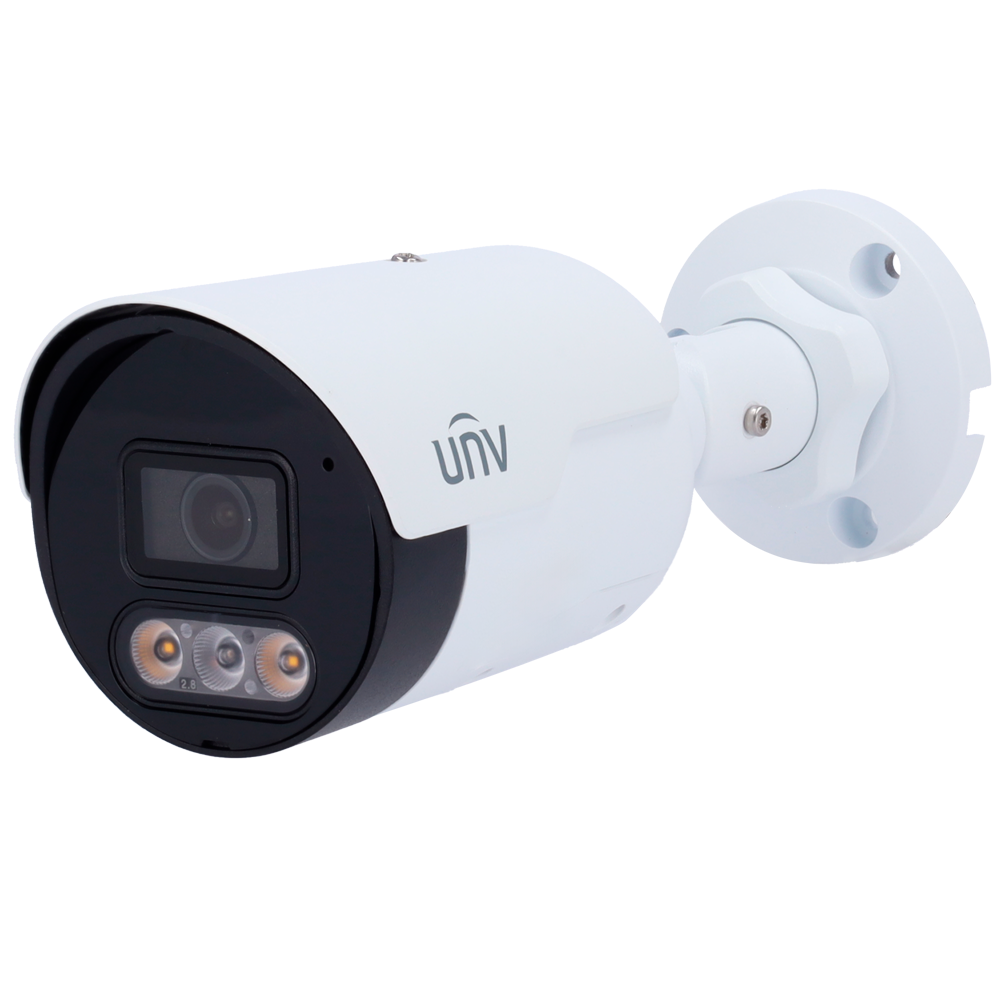 UNIVIEW UV-IPC2128LE-ADF28KMC-DL - Cámara Bullet IP Uniview - Gama Easy - 8 MP | Lente 2.8 mm | microSD 512 GB - IR 30 m | Luz blanca 30 m | WDR 120 dB - Color Hunter | Dual Light - PoE | UMD | IP67 - Micrófono | Altavoz - imagen 1