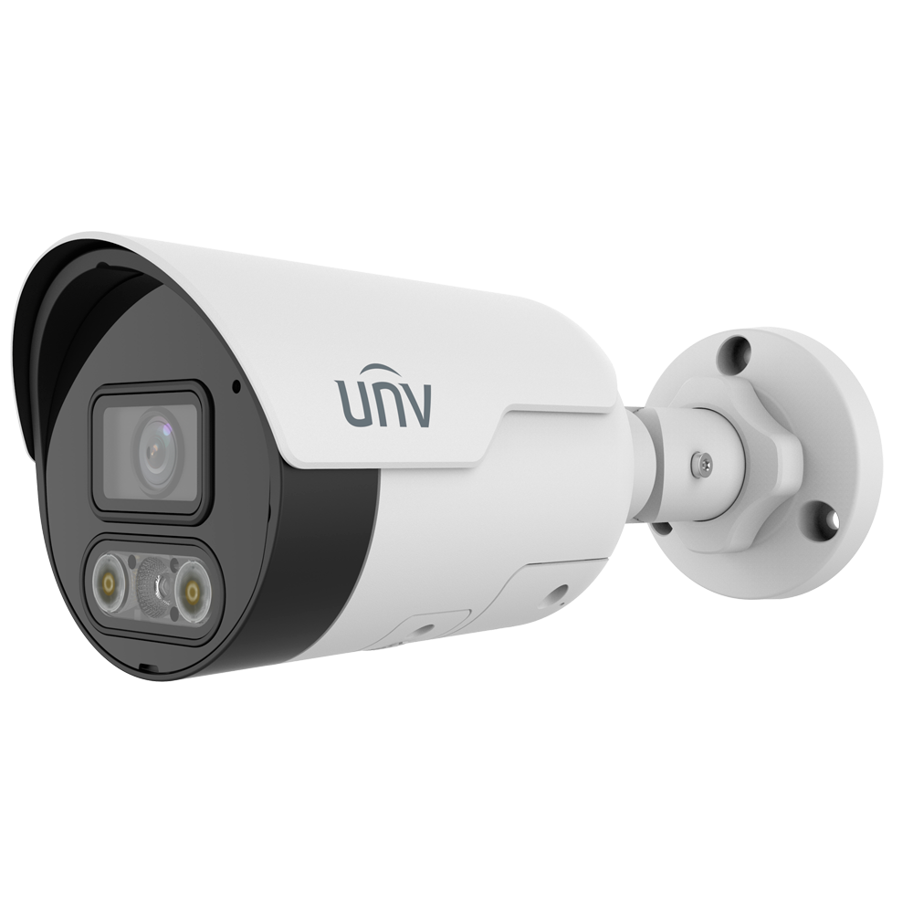 UNIVIEW UV-IPC2128LE-ADF40KMC-DL - Cámara Bullet IP Uniview - Gama Easy - 8 MP | Lente 4 mm | microSD 512 GB - IR 30 m | Luz blanca 30 m | WDR 120 dB - Color Hunter | Dual Light - PoE | UMD | IP67 - Micrófono | Altavoz