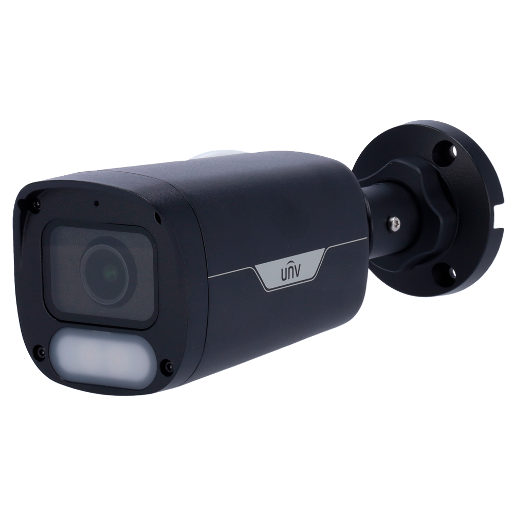 UNIVIEW UV-IPC2318LE-ADF28KM-WP-BLACK - Cámara Bullet IP Uniview - Gama Easy - 8 MP | Lente 2.8 mm | microSD 512 GB - Luz blanca 30 m | WDR 120 dB - Color Hunter con tecnología WISE-ISP - PoE | UMD | SIP Lite | IP67 - Botón de reset | Micrófono incorporad - imagen 1