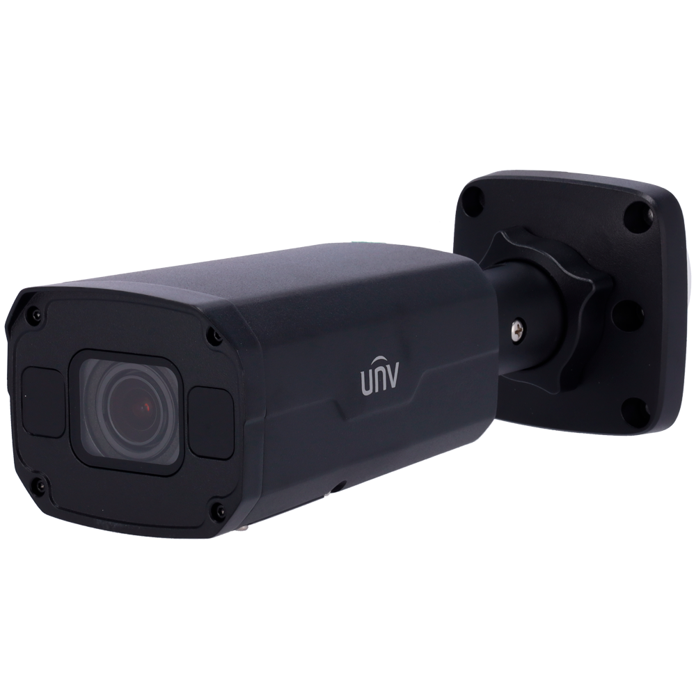 UNIVIEW UV-IPC2324SB-DZK-I0-BLACK - Cámara Bullet IP Uniview - Gama Prime - 4 MP | Lente motorizada 2.7~ 13.5 mm - IR 50 m | WDR 120 dB | microSD 256 GB - Light Hunter | Conteo - PoE | UMD | SIP | IP67 | IK10 - Audio | Alarmas | Color negro - imagen 1