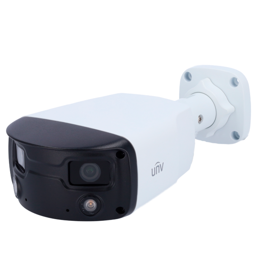 UNIVIEW UV-IPC2K24SE-ADF40KMC-WL-I0 - Cámara Bullet IP Gama Prime - Resolución 4 Mpx (3840x1080) - Lente dual 2 x 4 mm | Visión panorámica 180º - Colorhunter, luz blanca 30 m | Color retrieval - SIP | UMD | Conteo de personas | MicroSD | IP67 - Alarmas | - imagen 1