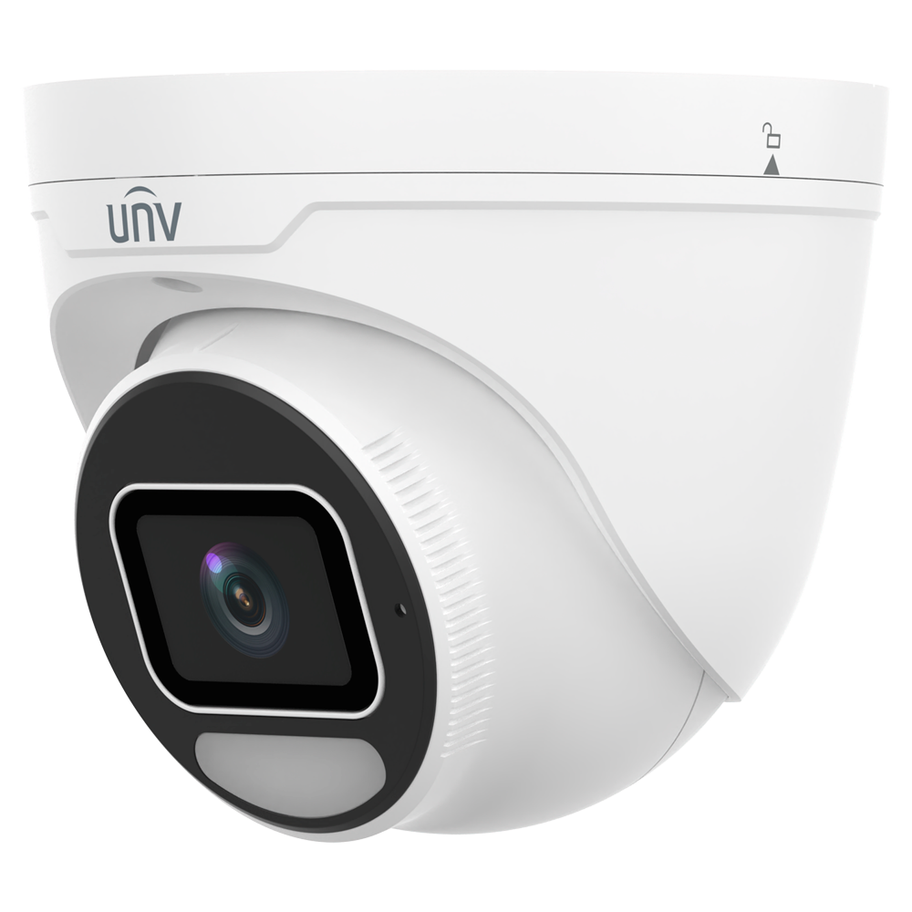 UNIVIEW UV-IPC3638SE-ADF28K-WP-I1 - Cámara Turret IP Uniview - Gama Prime - 8 MP | Lente 2.8 mm | microSD 512 GB - Luz blanca 40 m | WDR 130 dB - OwlView | SIP | UMD | Análisis estadístico - PoE | IP67 | Sobretensiones 4000 V | IK10 - Alarma | Audio | Mic