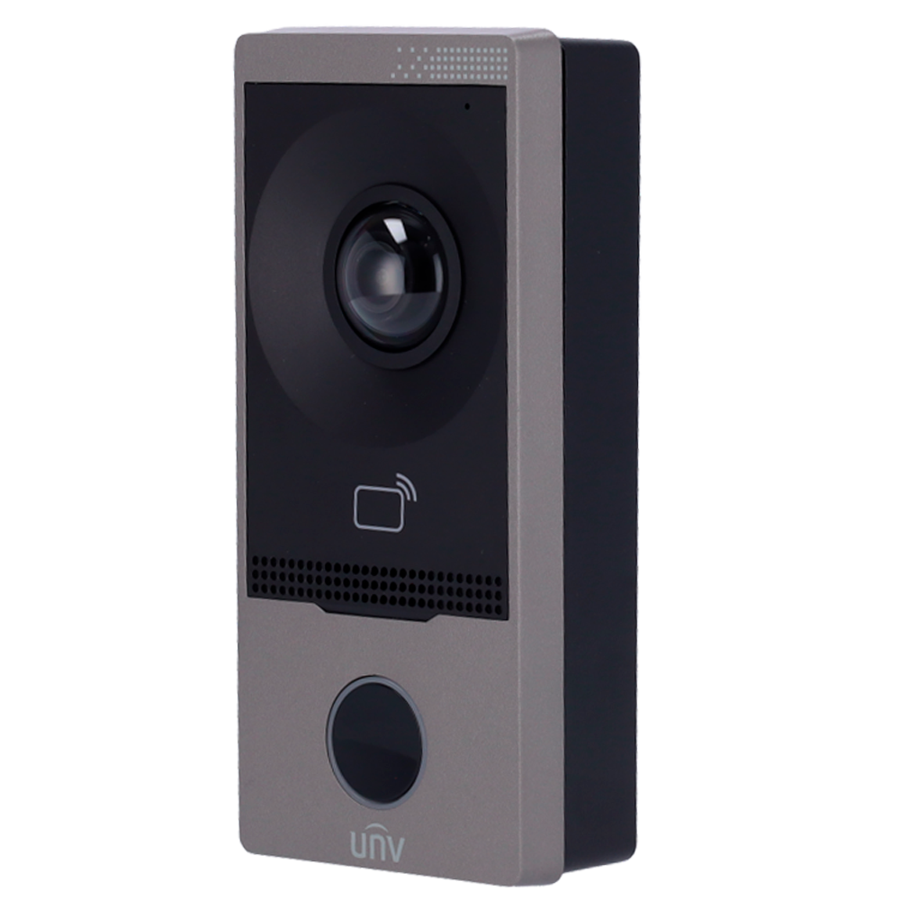 UNIVIEW UV-OEU-201S-HMK-W - Videoportero IP WiFi - Cámara 2 Mpx | Audio bidireccional - Apertura con tarjeta MF | Carcasa de metal - App móvil con o sin monitor - Apto para exterior IP65 | IK08 - Montaje en superficie o encastrado | PoE - imagen 1