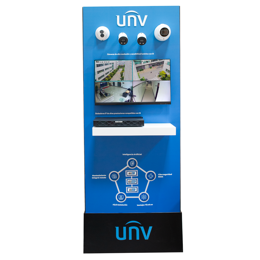 UNIVIEW UV-TOTEM - Panel de exposición de Uniview - CCTV 4K - Las tecnologías más avanzadas - Switch con conexión internet - Plug &amp; Play - Stand incluido