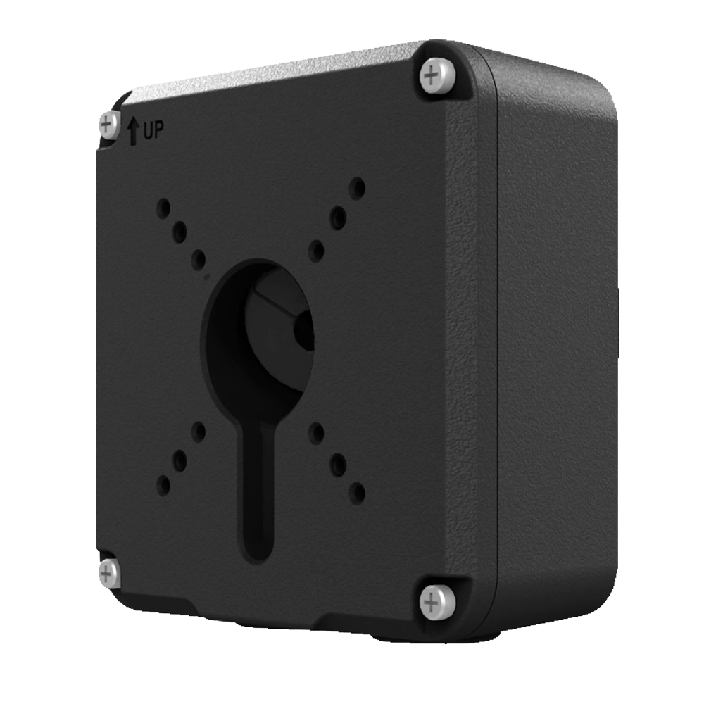 UNIVIEW UV-TR-JB07-D-IN-BLACK - Caja de conexiones - Para cámaras bullet - Apto para uso exterior - Instalación en techo o pared - Color negro | 55 mm (Al) x 126 mm (Ø) - Pasador de cables