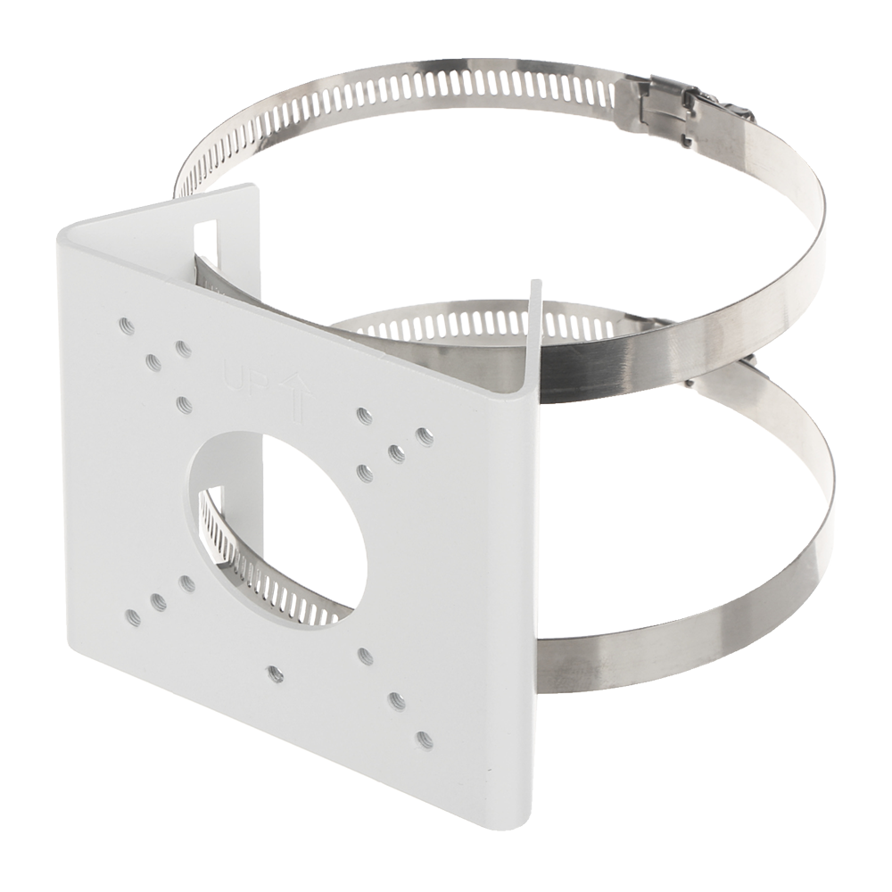 UNIVIEW UV-TR-UP06-B-IN - Soporte para mástiles - Para cámaras bullet - Apto para uso exterior - Rango diámetro 55~127 mm - Color blanco| 99 mm (Al) x 90 (An) x 38 (Fo) - Pasador de cables