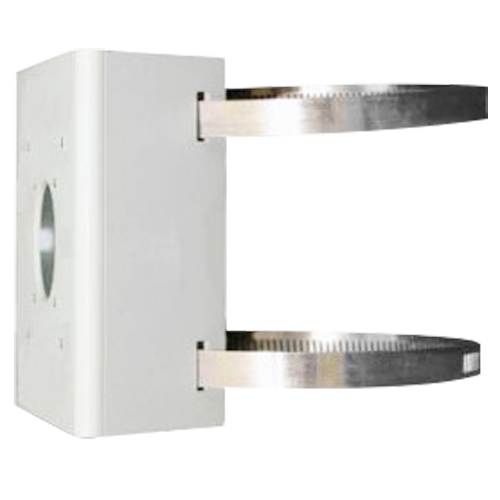 UNIVIEW UV-TR-UP06-IN - Soporte para mástiles - Para cámaras domo - Apto para uso exterior - Rango diámetro 67~127 mm - Color blanco| 136 (Al) x 127 (An) x 62.4 (Fo) mm - Pasador de cables
