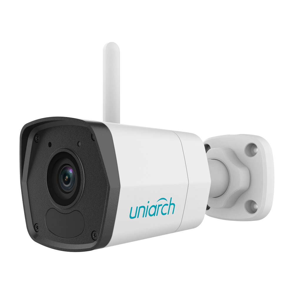 UNIARCH UV-UHO-B1R-M2F3-A - Cámara IP Bullet WiFi Uniarch - 2 MP | Lente 2.8 mm | microSD 512 GB - IR 30 m | DWDR - Ultra Motion Detection - Wi-Fi | IP67 - Mic | Botón de reset