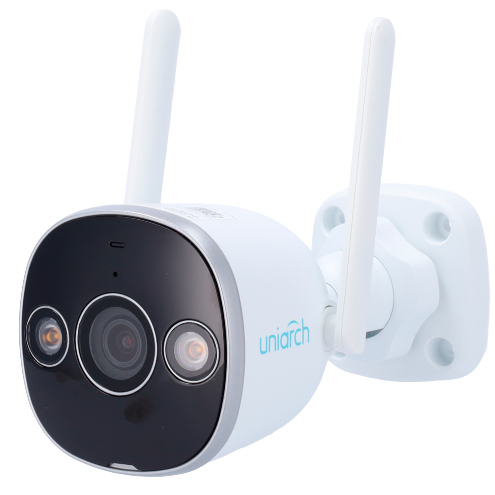 UNIARCH UV-UHO-B2D-M5F3D - Cámara IP WiFi Uniarch Panda serie B - 5MP | Lente 2.8 mm | MicroSD 512GB - IR 20 m | Luz blanca 10 m - Detección de humano y vehículo - Wi-Fi 2.4G | UMD | IP67 - Mic | Speaker - imagen 1