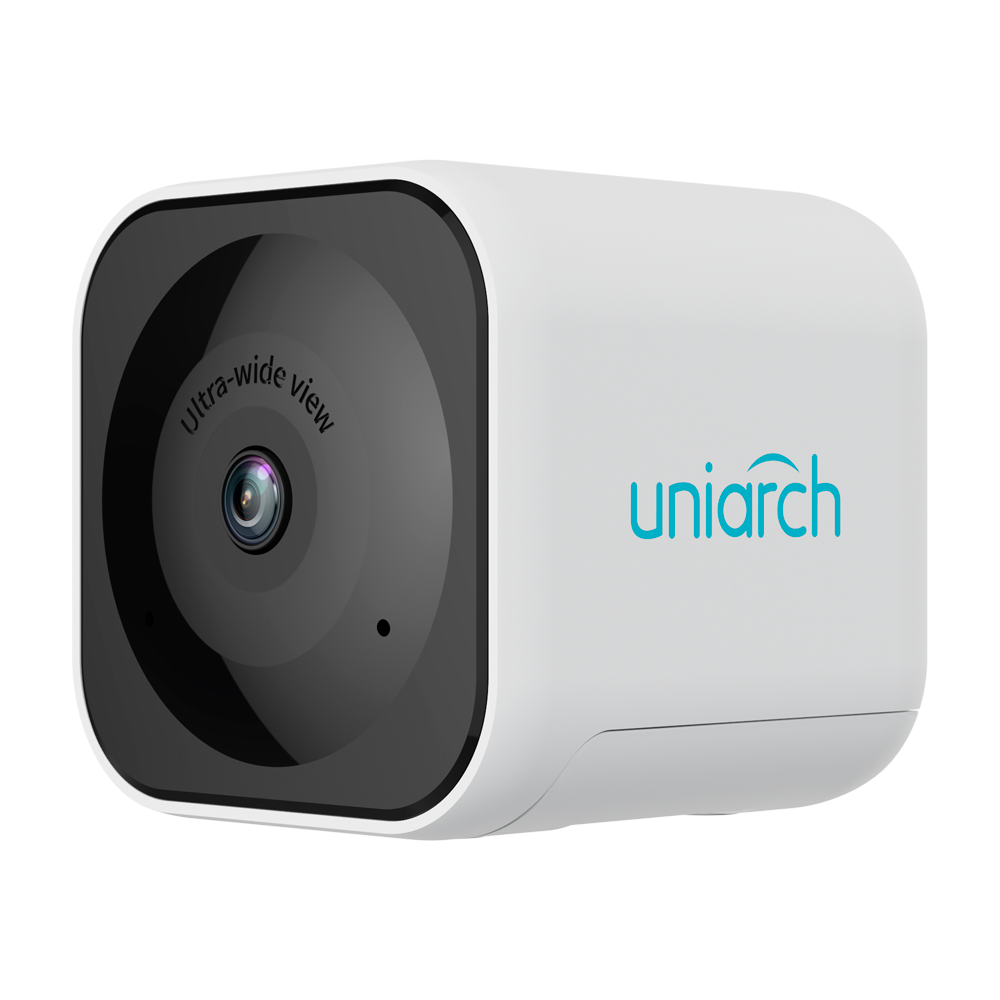 UNIARCH UV-UHO-C1-M3F2 - Cámara IP Cubo WiFi Uniarch - 3 MP | Lente 2.1 mm | microSD 512 GB - IR 10 m | DWDR - Ultra Motion Detection - Wi-Fi - Mic | Altavoz | Botón de reset