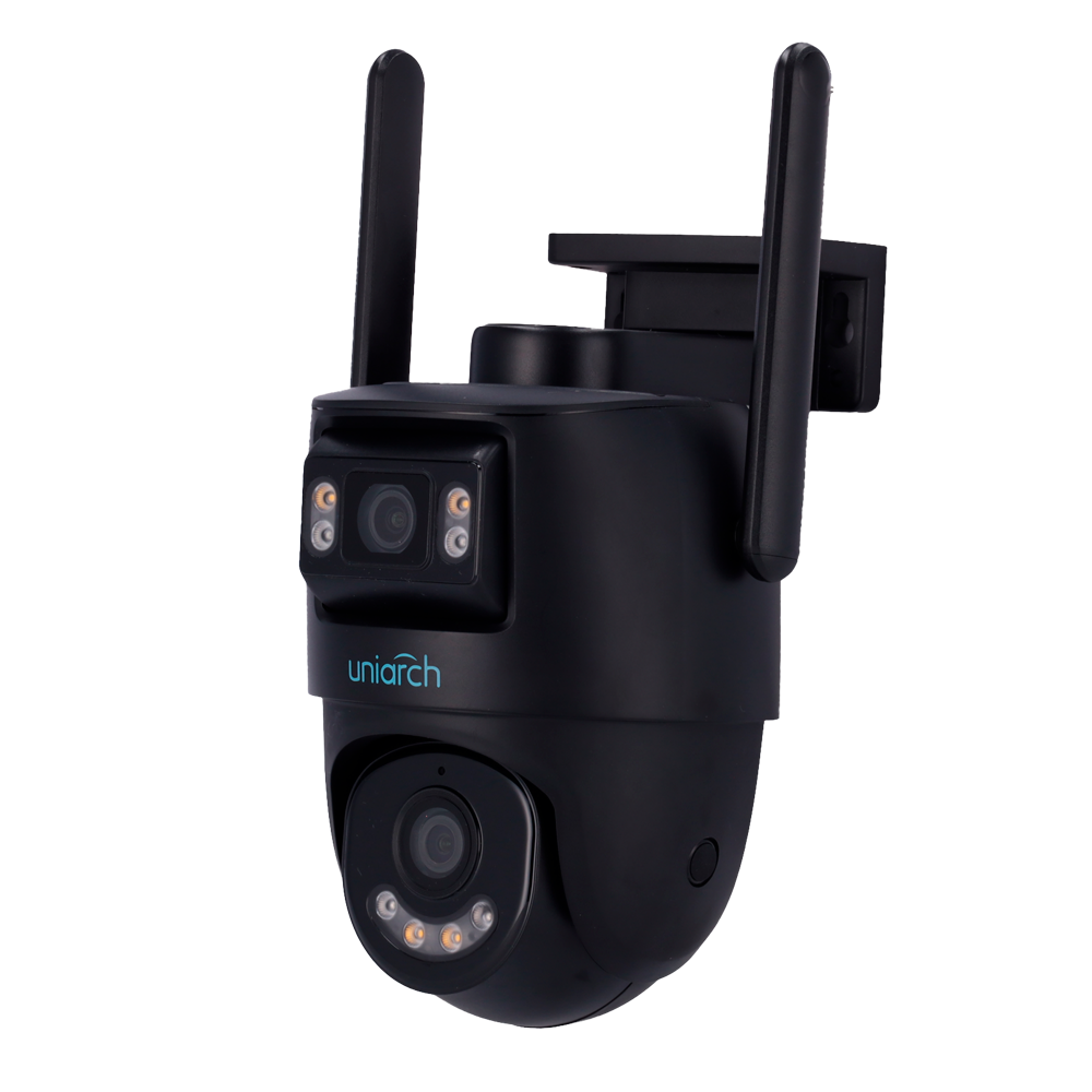 UNIARCH UV-UHO-P2S-M33F34-BLACK - Cámara IP WiFi Uniarch Panda serie P - Resolución hasta 3Mpx, alta calidad de imagen - Doble lente: Fija (vista general) y PT (Móvil) - Detección de humano y vehículo | Autotracking - Iluminación dual inteligente: IR y lu - imagen 1