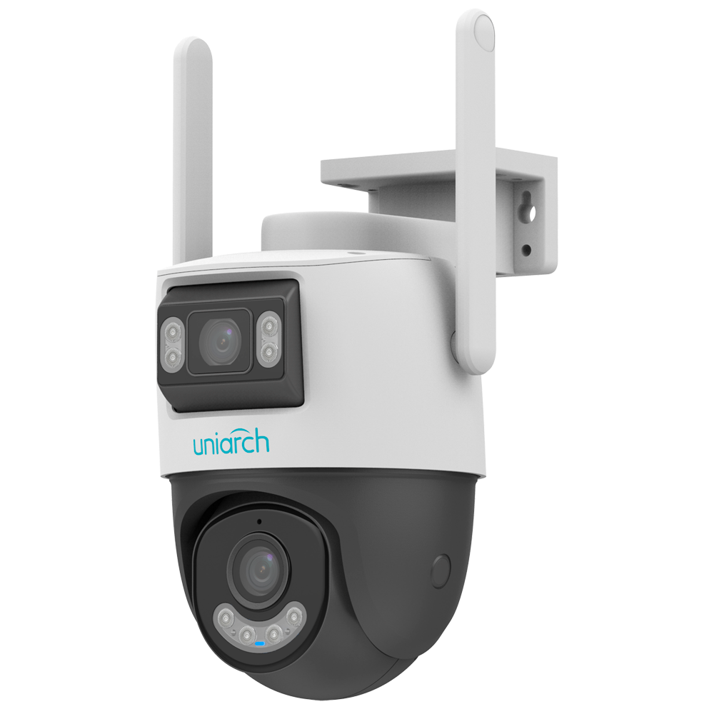 UNIARCH UV-UHO-P2S-M33F34 - Cámara IP WiFi Uniarch Panda serie P - Resolución hasta 3Mpx, alta calidad de imagen - Doble lente: Fija (vista general) y PT (Móvil) - Detección de humano y vehículo | Autotracking - Iluminación dual inteligente: IR y luz blan