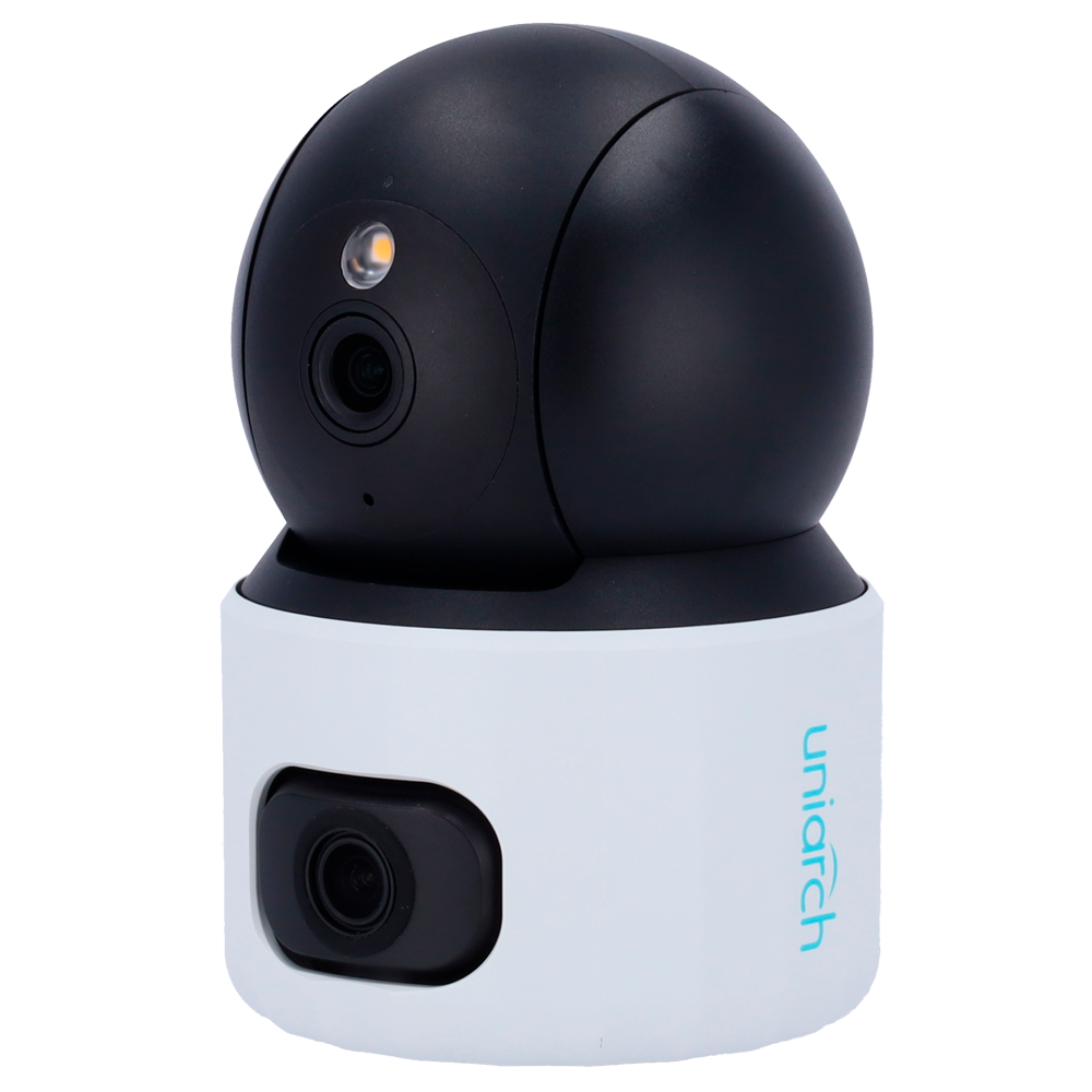 UNIARCH UV-UHO-S3S-M33D - Cámara IP WiFi Uniarch Panda serie S - 3 MP | 2 x 4 mm | microSD 512 GB - IR 10 m | Luz blanca 10 m - Cámara panorámica + Cámara PT - UMD | Detección de llanto y mascotas - Audio bidireccional: Micrófono y altavoz - imagen 1