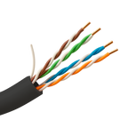 MARCA BLANCA UV-UTP5E-305-OUTDOOR - Cable UTP Categoría 5E - Conductor CCA 24AWG - Rollo de 305 metros - Cubierta color negro - Diámetro 5.5 mm - Cubierta especial para exterior - imagen 1