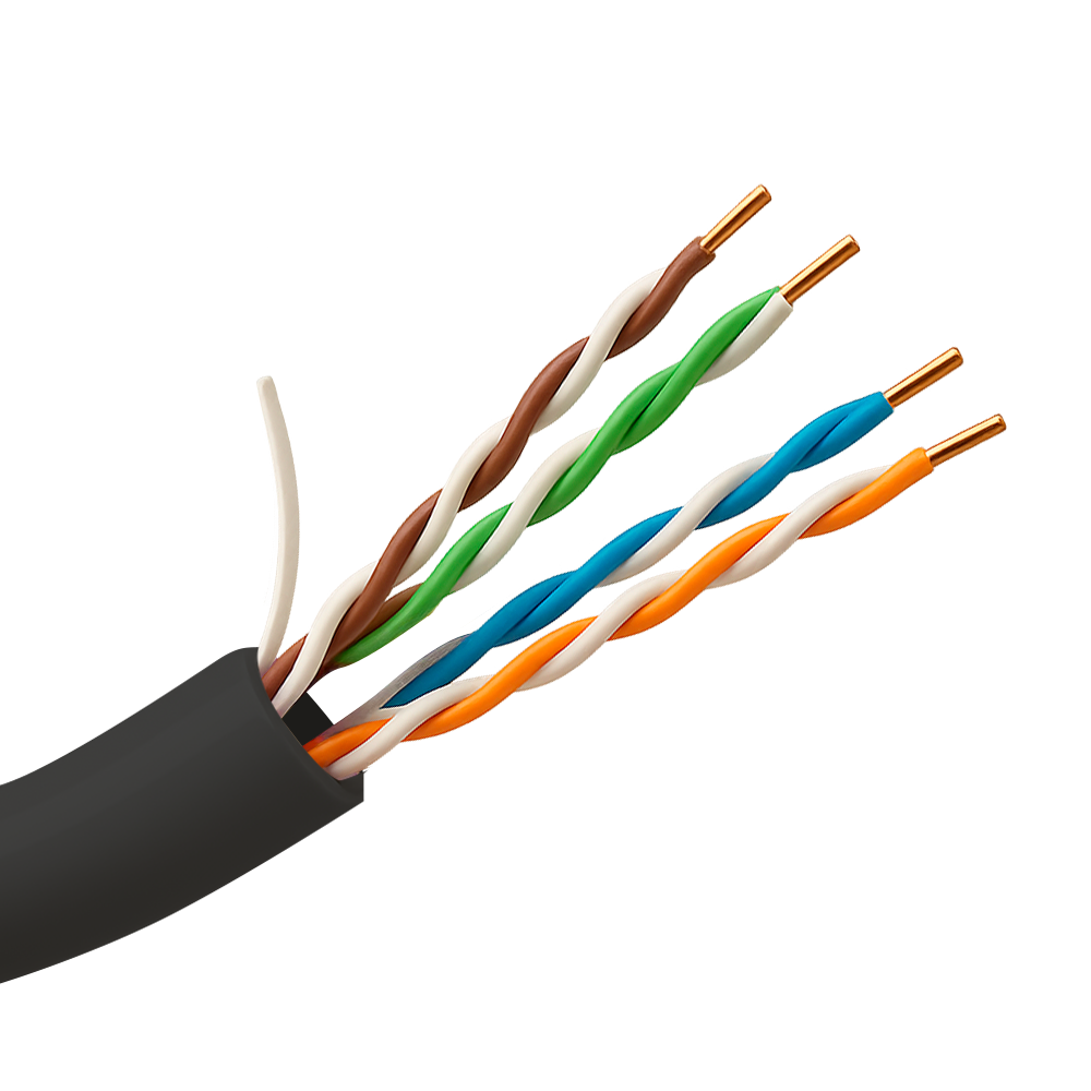 MARCA BLANCA UV-UTP5E-305-OUTDOOR - Cable UTP Categoría 5E - Conductor CCA 24AWG - Rollo de 305 metros - Cubierta color negro - Diámetro 5.5 mm - Cubierta especial para exterior - imagen 1
