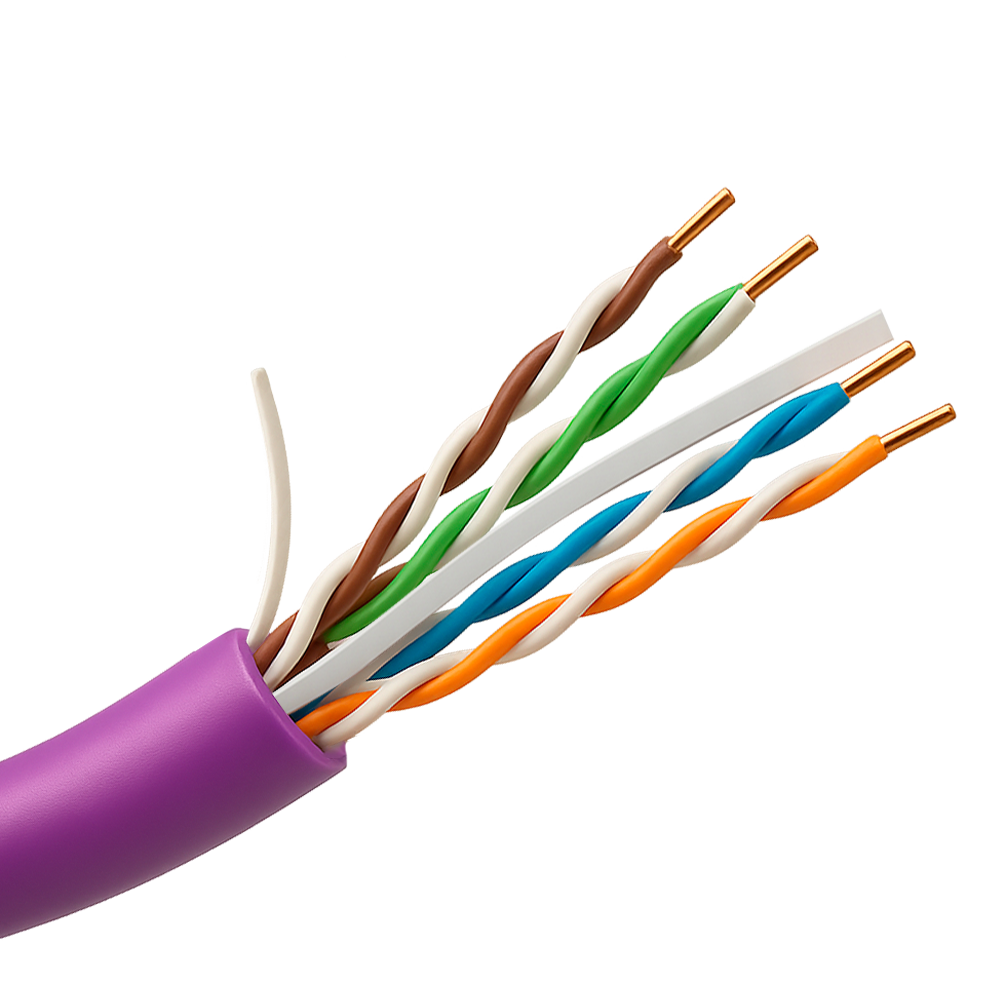 UNIVIEW UV-UTP6-300-BC24AWG-B2CA-R-V - Uniview Cable UTP categoría 6 - Conductor OFC,100% cobre - Diámetro 24 AWG-0,53mm - Certificado CPR: B2ca-s1a,d0,a1 - Cubierta exterior LSZH / Color violeta - Se suministra en bobina de madera de 305m - imagen 1
