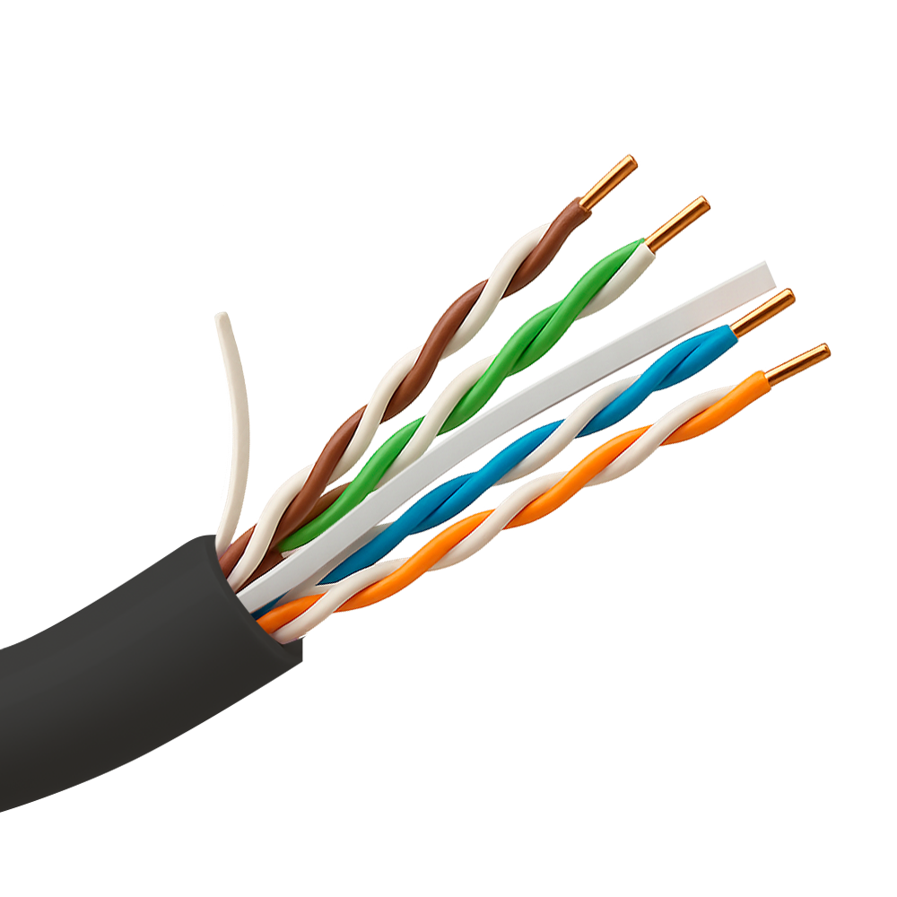 UNIVIEW UV-UTP6-305-BC-OUTDOOR - Cable UTP rígido de exterior - Categoría 6 - Cumple con 90m Fluke test - Conductor OFC, pureza 99.9% cobre - Rollo de 305 metros - Diámetro 5.5 mm - imagen 1