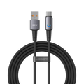 VEGER VG-AC1-ZSD - Veger - Cable USB 2.0 para cualquier dispositivo - USB-A a USB-C - Conector de aleación de aluminio con LED - Carga rápida PD 66W | 480Mbps - Longitud 1.2m | Color negro - imagen 1