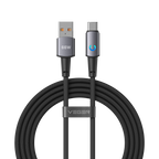 VEGER VG-AC1-ZSD - Veger - Cable USB 2.0 para cualquier dispositivo - USB-A a USB-C - Conector de aleación de aluminio con LED - Carga rápida PD 66W | 480Mbps - Longitud 1.2m | Color negro - imagen 1
