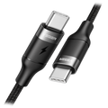 VEGER VG-CC02 - Veger - Cable USB2.0 para portátiles - USB-C a USB-C - Cubierta de metal, Nylon trenzado - Longitud 1.5m - Carga rápida PD100W | Color negro