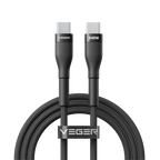 VEGER VG-CC03 - Veger - Cable USB 2.0 para cualquier dispositivo - USB-C a USB-C - Cubierta de metal, Nylon trenzado - Carga rápida PD 240W | 480Mbps - Longitud 1.5m | Color negro - imagen 1