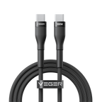 VEGER VG-CC05 - Veger - Cable USB 2.0 para cualquier dispositivo - USB-C a USB-C - Cubierta de metal, Nylon trenzado - Carga rápida PD 100W | 480Mbps - Longitud 1.5m | Color negro - imagen 1