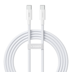 VEGER VG-CC06-FPG - Veger - Cable USB 2.0 para cualquier dispositivo - USB-C a USB-C - Cubierta de metal, Nylon trenzado con ABS - Carga rápida PD 60W | 480Mbps - Longitud 1.2m | Color blanco - imagen 1