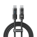VEGER VG-CC16 - Veger - Cable USB 2.0 para cualquier dispositivo - USB-C a USB-C - Cubierta de metal con LED, Nylon trenzado - Carga rápida PD 100W | 480Mbps - Longitud 1.5m | Color negro - imagen 1