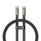 VEGER VG-CC2-MTB - Veger - Cable USB 2.0 para cualquier dispositivo - USB-C a USB-C - Cubierta de metal, Nylon trenzado con ABS - Carga rápida PD 240W | 480Mbps - Longitud 1.5m | Color negro - imagen 1