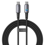 VEGER VG-CC2-ZSD - Veger - Cable USB 2.0 para cualquier dispositivo - USB-C a USB-C - Conector de aleación de aluminio con LED - Carga rápida PD 240W | 480Mbps - Longitud 1.5m | Color negro - imagen 1