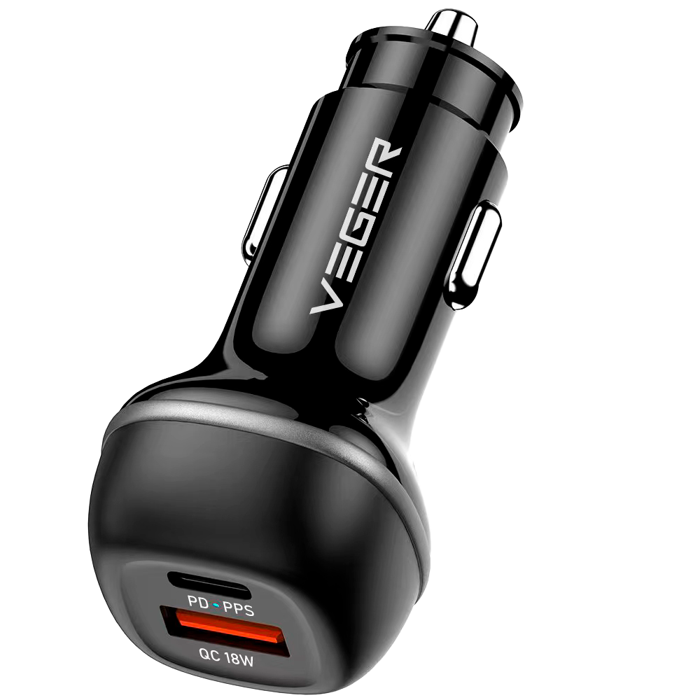 VEGER VG-CC62-1A1C - VEGER - Mechero coche - Potencia 51W - Carga rápida PD30W, QC18W - Salidas USB-C, USB-A - Color Negro - imagen 1