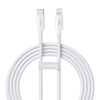 VEGER VG-CL1-FPG - Veger - Cable USB 2.0 para cualquier dispositivo - USB-C a Lightning - Cubierta de metal, Nylon trenzado con ABS - Carga rápida PD 27W | 480Mbps - Longitud 1.2m | Color blanco - imagen 1
