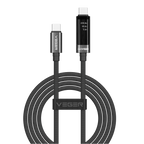 VEGER VG-DC120-CC1.2 - Veger - Cable USB 2.0 para cualquier dispositivo - USB-C a USB-C - Conector con display multifunción - Carga rápida PD 240W | 480Mbps - Longitud 1.2m | Color negro - imagen 1