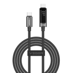 VEGER VG-DC120-CC1.5 - Veger - Cable USB 2.0 para cualquier dispositivo - USB-C a USB-C - Conector con display multifunción - Carga rápida PD 240W | 480Mbps - Longitud 1.5m | Color negro - imagen 1