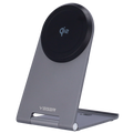 VEGER VG-Q7 - Cargador inalámbrico VEGER - Potencia 15W - Entrada USB-C - Carga rápida - Salida inalámbrica | MagSafe - Con soporte plegable | Color plateado - imagen 1