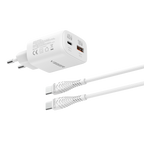 VEGER VG-TR101-45W1A1C - VEGER - Cargador de pared - Carga rápida 45W | Con tecnología GaN - Salidas USB-C, USB-A - Cable USB-C a USB-C 1.2m incluido - Color blanco - imagen 1
