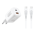 VEGER VG-TR150-Kit-100W1A1C - VEGER - Cargador de pared - Carga rápida 100W | Con tecnología GaN - Salidas USB-C, USB-A - Cable USB-C a USB-C 1.2m incluido - Color blanco - imagen 1
