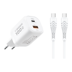 VEGER VG-TR150-Kit-100W1A1C - VEGER - Cargador de pared - Carga rápida 100W | Con tecnología GaN - Salidas USB-C, USB-A - Cable USB-C a USB-C 1.2m incluido - Color blanco - imagen 1