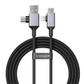 VEGER VG-V313 - Veger - Cable USB 2.0 4 en 1 - USB-A / USB-C a USB-C / Lightning - Conector de aleación de aluminio - Carga rápida PD 60W | 480Mbps - Longitud 1.2m | Color negro - imagen 1