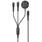 VEGER VG-V730 - Veger - Cable USB 2.0 3 en 1 - USB-C a USB-C, Lightning y Smartwatch - Cubierta de metal, Nylon trenzado - Longitud 1.5m - Color negro - imagen 1