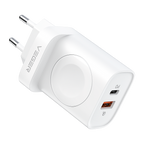 VEGER VG-W002E - VEGER - Cargador USB e inalámbrico (para iWatch) - Potencia 25W - Carga rápida 22.5W - Salidas USB-A, USB-C e inalámbrica - Color blanco - imagen 1