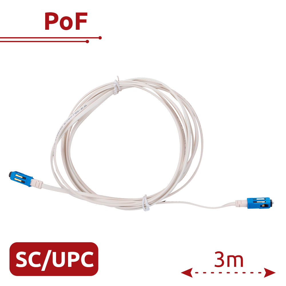 VSOL-VPOF-SC-UPC-3M - V-SOL - Cable PoF - Permite inyectar datos y alimentación por fibra - Conector SC UPC simplex - Longitud 3m - imagen 1