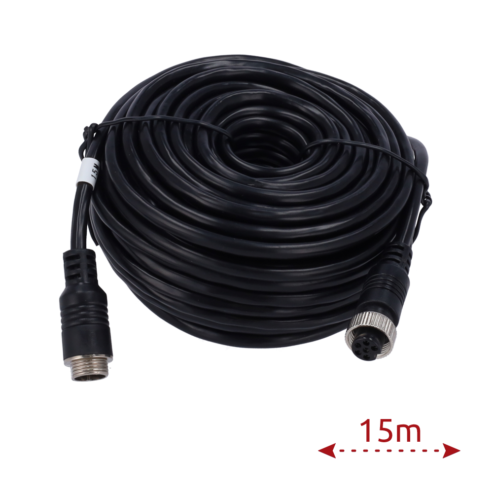 MARCA BLANCA VW-6PIN-IP-150 - Cable para cámaras IP - Conector M12 aviación - 6 Pines - Longitud 15m - Hembra - Hembra - imagen 1