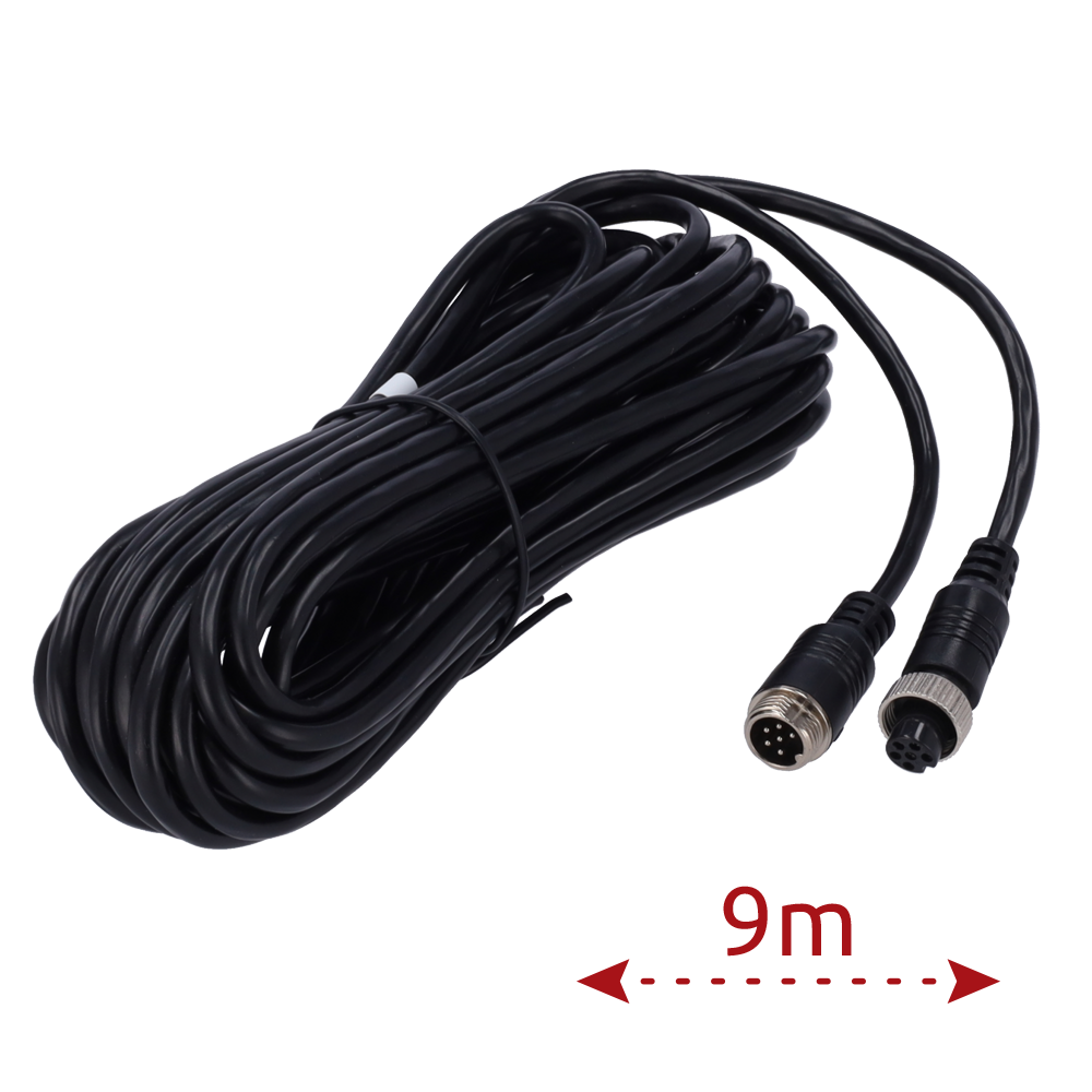 MARCA BLANCA VW-6PIN-IP-90 - Cable para cámaras IP - Conector M12 aviación - 6 Pines - Longitud 9m - Hembra - Hembra - imagen 1