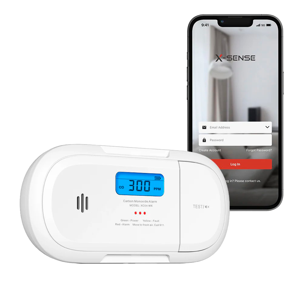X-SENSE XC04-WX - Detector de CO autónomo X-Sense - Comunicación WiFi 2.4GHz - Conexión a través de APP - Duración de la batería 1 año (reemplazable) - Indicador luminoso y alarma sonora 85 dB a 3m - Certificado EN 50291 - imagen 1