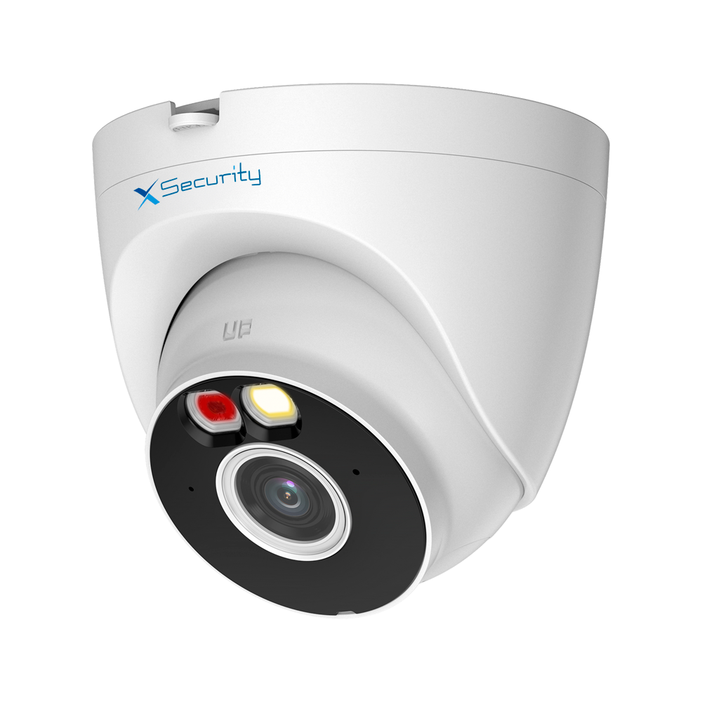 X-SECURITY XS-IPT981A-5EW-SL - X-Security Cámara IP Turret WiFi - Resolución 5 Megapíxel (2880x1620) - Lente 2.8 mm | Alarma disuasoria - Dual Light alcance 30 m - Clasificación de humano y vehículo - MicroSD | IP67 | WiFi 6 | Micrófono y altavoz